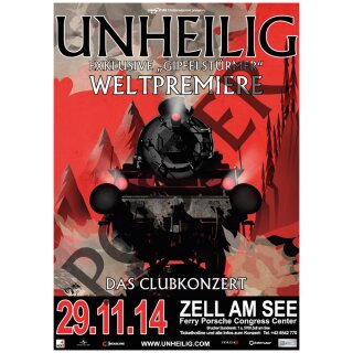 Unheilig - Konzertposter - 29.11.2014 Zell am See mit Unterschrift Graf