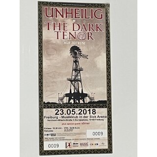 Unheilig & The Dark Tenor - Erinnerungsticket - Freiburg 23.05.2018